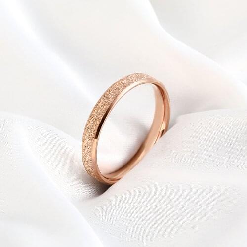 Cute Romantic Simple Wedding Rings Women Luxury Color Retention Rose Gold Stainless Steel Finger Ring Female Engagement Jewelry