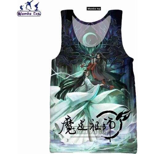 Mamba top Mo Dao Zu Shi Vest men 3D wei wuxian Unisex tank top Sleeveless Belief Punk Men Undershirt Cosplay O Neck Women Shirts
