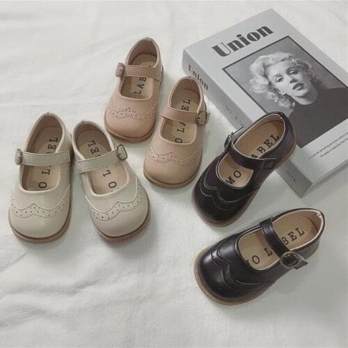 New Girls Soft-soled Leather Shoes Autumn Children Baby Princess Shoes Buckle Kids Toddler Small Flat Shoes