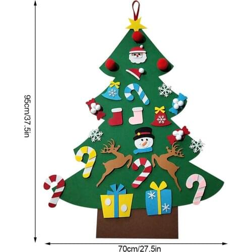 3.12Ft Felt Christmas Tree For Kids DIY Christmas Tree With 26Pcs Ornaments For Children Xmass Gifts Home Door Wall Navidad 2021