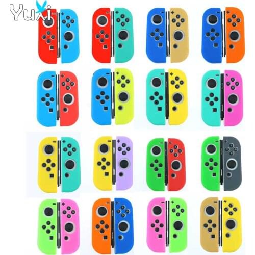 YuXi 1set Colourful Soft Cover For Joy-Con Silicone Case Skin Protective case for Nintend Switch Joycon Controller