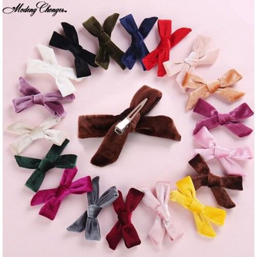 1pc Autumn and Winter Schoolgirls Hair Accessories Lovely Bow Hairgrip Kids Velvet Bows Clip Hairpinss For Women Hair Barrettes