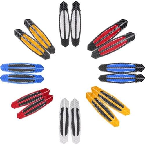 Car Door Sill Protector Stickers Carbon Fiber Safety Warning Reflective Stickers for Audi