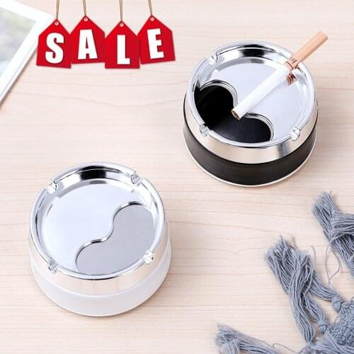 1pc Stainless Steel Red Green Orange Detachable Rotatable Lid 360 Degree Free Rotation Corrosion Resistance Cigarette Ashtray