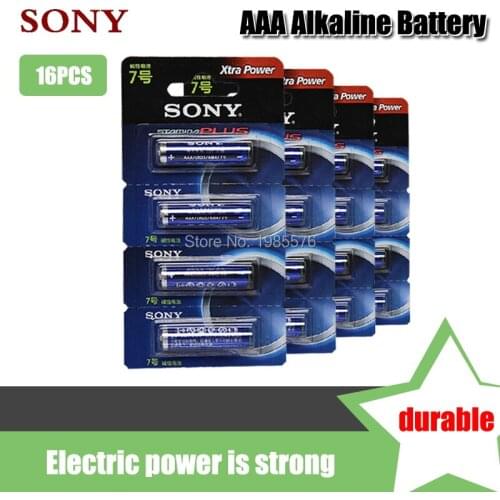 16PCS Original Sony 1.5V AAA Alkaline Battery LR03 AM4 For Electric toothbrush Toy Flashlight Mouse clock Dry Primary Battery