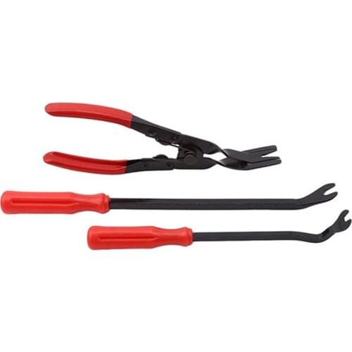 3pcs Car Door Panel Remover Upholstery Removal Auto Fastener Pliers Tool Steel and Nylon Auto Fastener Removal Tool