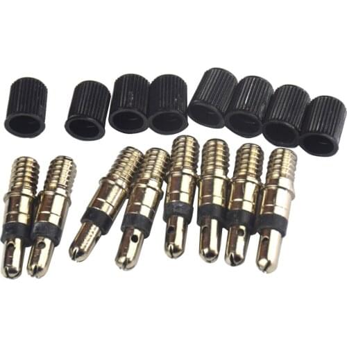 8Pcs 28mm 1.1" Road Bike German-type Tire Valve Core With Caps Removable