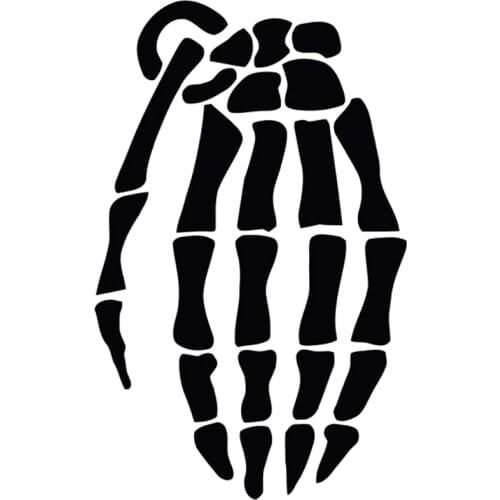 9.9cm*16cm Hand Grenade Skeleton Bones Bardian Vinyl Car Sticker Motorcycle Decals S6-3249