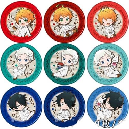 9PCS Japanese Anime The Promised Neverland Pin Cos Cartoon Badge Brooch Collectible Pin for Backpack Bags Collection Accessories