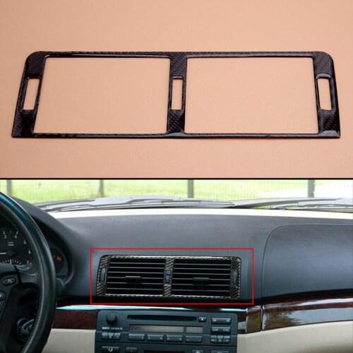 Beler Black Carbon Fiber Console Air Vent Outlet Cover Sticker Trim Fit For BMW 3 Series E46 1998-2000 2001 2002 2003 2004 2005