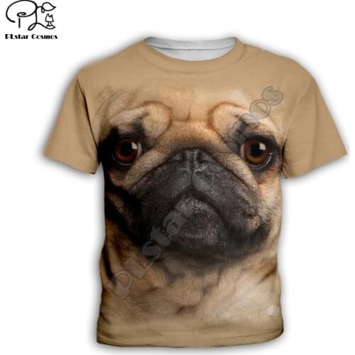 Kids cute Dog face Childrens wear 3d T-shirt Boys/Girls Printed funny pig/shark Top Short Sleeve Christmas Tshirts dropShip-KT5