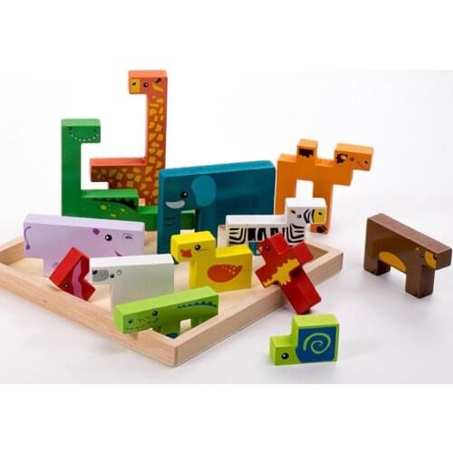 Puzzles Kids Wooden Brain Teasers Building Blocks Game Puzzles Set Intelligence Toys Developing intelligence Educational toys