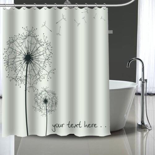 Hot Sale Dandelion Custom Pattern Polyester Bath curtain Waterproof Shower Curtains DIY Bath Screen Printed Curtain for Bathroom