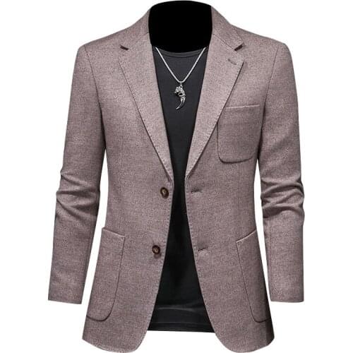 Fake pattern -S-5XL new mens suit jacket in autumn and winter, thickened woolen coat DX6827P185