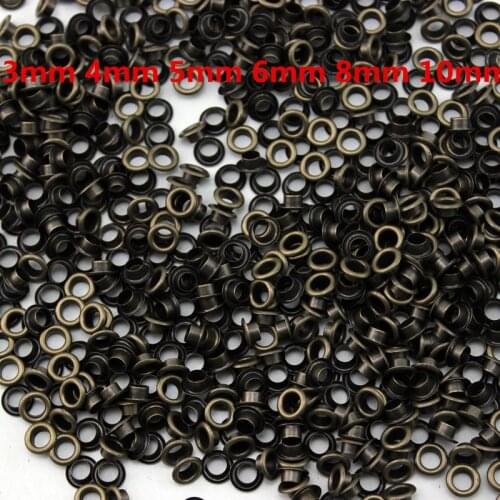 500 set bronze copper eyelets button for Apparel Grommet Scrapbook Stamping Leather Craft handbag findings 3mm-10mm