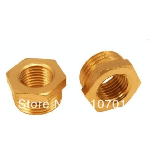 Lot20 Brass Pipe 1/2"Male x 3/8"Female BSPP Connection Adapter Reducer Bushing Busher Hexagon Connector Reducing Plumbing Fit