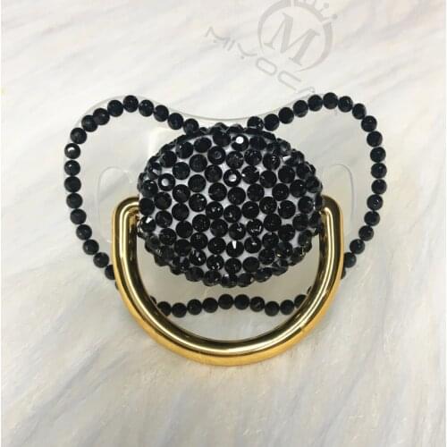 Miyocar all handmade bling black pacifiers unique design king queen style 6 colors choose gift baby shower PBC-B
