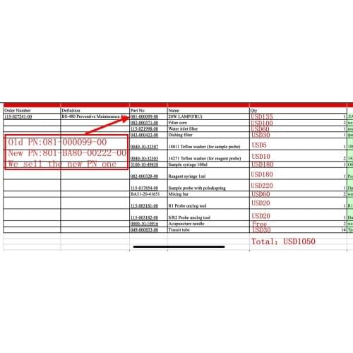 Special Payment Link For Mindray BS480 Parts For Russia Customer