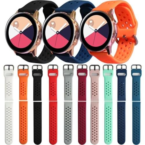 20mm Silicone Band For Samsung Galaxy Watch Active 2 Active 3 Gear S2 Watchband Bracelet Strap For Garmin Forerunner 245 645