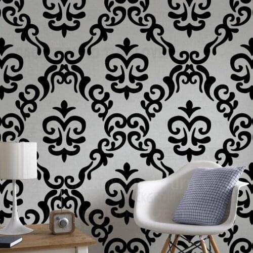 30 - 70 cm Stencil Paint Template For Walls Furniture Tile Flooring Damask Rococo Baroque Vintage Retro Painting Decoration S218