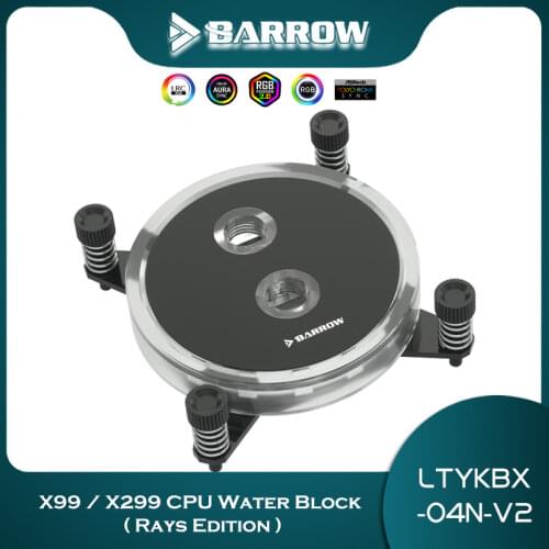 Barrow CPU Water Block For X99/X299 Platform Jet Type Slim Water CPU Cooling Block Lighting Optional LTYKBX-04N-V2