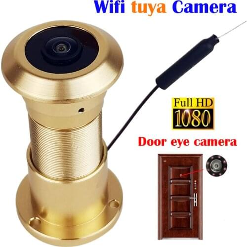 Wifi Camera HD 1080P Tuya 180 Degree Wide Angle Fisheye Mini Peephole Door Hole Camera Two-way Voice Intercom For Android IOS