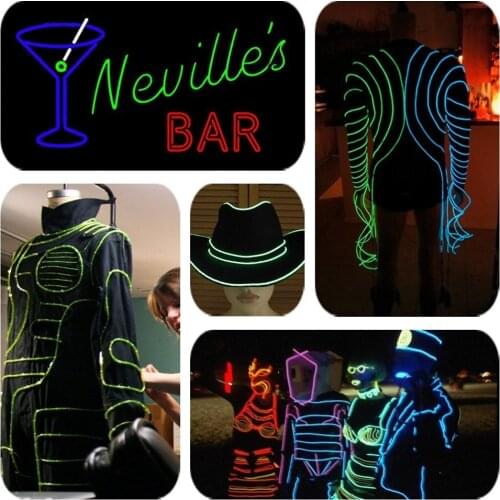 1M Flexible Neon Light EL Electro Luminescent Wires Car Decoration House Club Holiday Party Decor Cosplay Dress