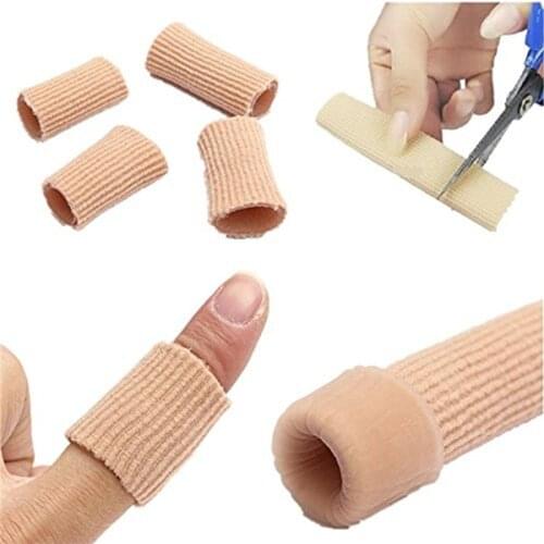 1 Pc Ribbed Fabric Gel Tube Sleeve Cap Can Be Cut Toe Set for Finger Hammer Toe Cap of Foot Protection Toe Finger Care 3 Size
