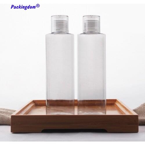 10pcs Refillable Bottle Double Cap with Inner Plug Plastic Container Tube Lotion Cream Essential Oil Bottles PET Packaging 200ml