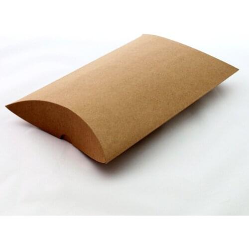1000pcs 9*7*2.5cm Brown Kraft Paper Pillow Box +hemp Rope For Candy/food/wedding/jewelry Gift Box Packaging Display Boxes