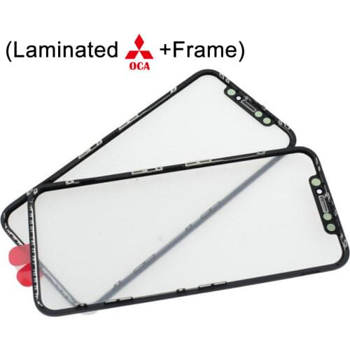 10Pcs Top Quality 2 In 1 For iPhone 11 XR Front Touch Glass Screen With Frame Bezel Lens Outer Panel