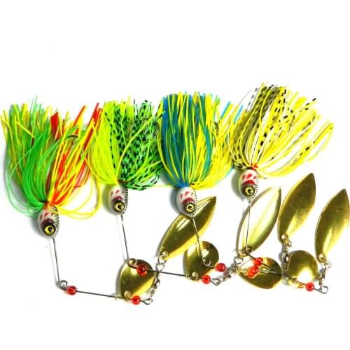 HENGJIA 20pcs 4colors 20.5G buzz Spinner spoon fishing lures 0.72oz metal lead head hard pike wobble bass fishing baits buzzbait