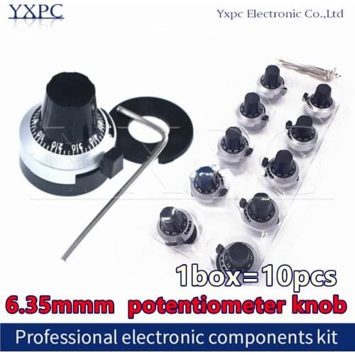 3590 1box=10pcs 3590S 6.35 mm precision scale knob potentiometer knob equipped with multi-turn potentiometer