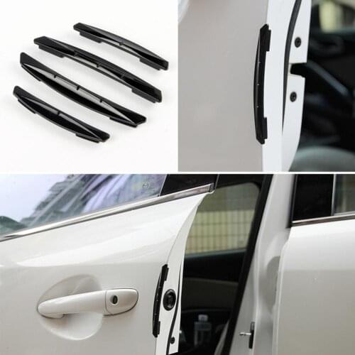 4Pcs Silicone Car Door Edge Corner Anti-Collision Strip Stickers Rearview Mirrors Anti Scracth Bumpr Strip For Universal Vehicle