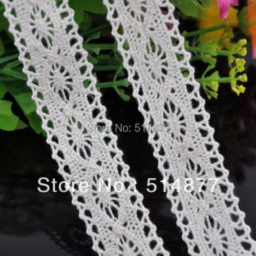 5Y 1'' White embroidered cotton trimming Appliques wedding craft cloth LC04