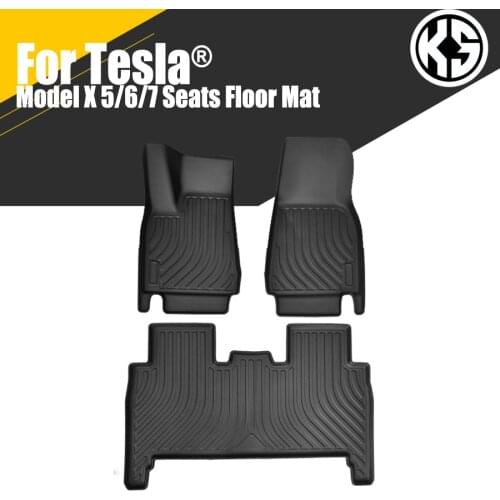 Car Floor Mats for Tesla Model X 5/6/7 Seats TPE Rubber Waterproof Non-Slip Fully Surrounded Refit Left Right Hand Drive