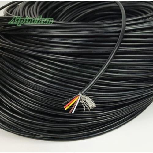 Aipinchun 20Meters 2 3 4 5 Core Shielded Wire UL 2547 28AWG 2.1 Channel Audio Line Signal Cable Shield Wire for Amplifier