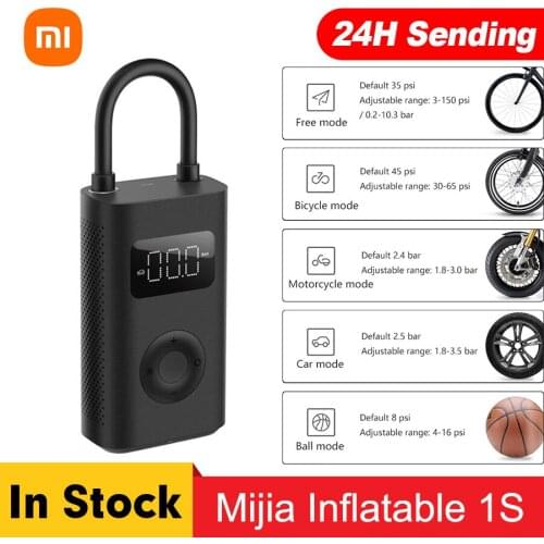 Newest Xiaomi Mijia Electric Inflator Pump 1S Smart Digital Tire Pressure Compressor Detection Inflator For Bike Bus Football