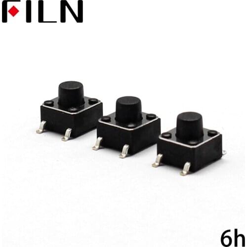 FL7-010-6*6T-H6 50PCS 6X6X6MM Tact Switch Push Button Switch 12V Copper 4PIN DIP Micro Switch For TV/Toys/home use Button