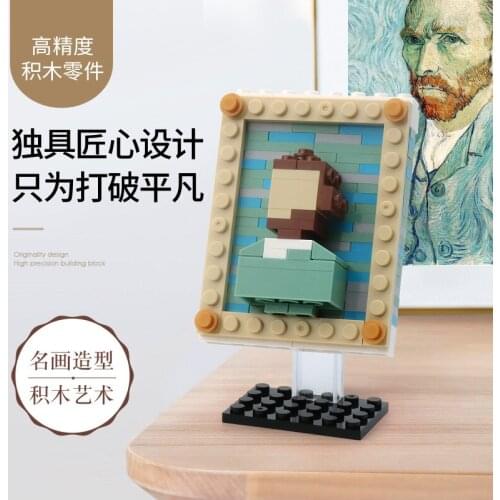 Van Gogh Art Painting Classic Mona Lisa The Scream MOC Model Building blocks creator bricks kits Het meisje met de parel Classic