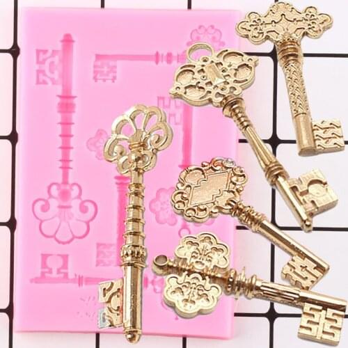Key Silicone Mold Cupcake Topper Fondant Cake Decorating Tools Chocolate Gumpaste Moulds Candy Making Mould Polymer Clay Molds