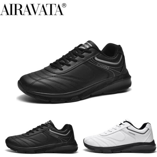 Newbeads Mens Leather Warm Soft Sole Waterproof Sports Lace Up Winter Fashion Walking Sneakers Shoes Dad Shoes Big Size 39-48