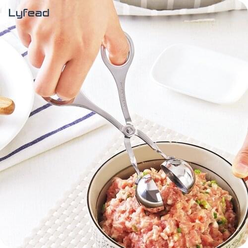 Lyfead Stainless Steel Kitchen Meatball Maker Convenient Meatball Clip Fish Ball Rice Ball Making Mold Tool Kitchen Accessories