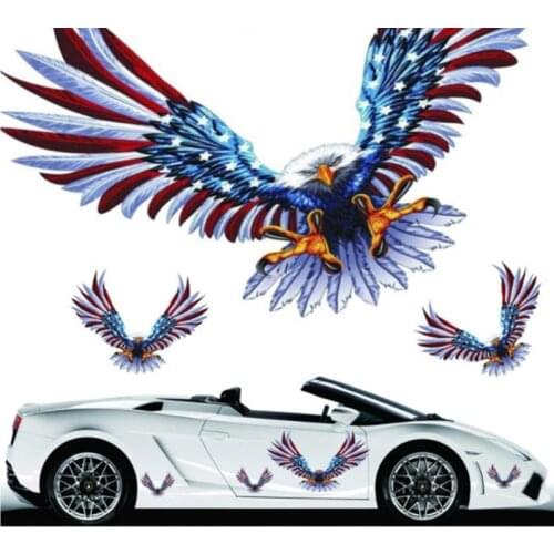 Car Body Window Stickers American Flag Eagle For Decoration Cover Sractches Reflective Decals Waterproof Stickers Kits