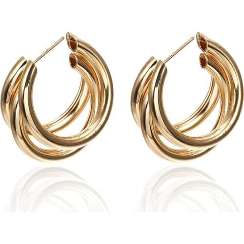 Hot selling exaggerated C-shaped multi-layer earrings in Europe and the United States