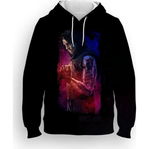 Bucky Barnes 3D Print Oversized Boy Girl Hooded Fashion Mens clothes Casual Sweatshirt Male Autumn Kids Tracksuit