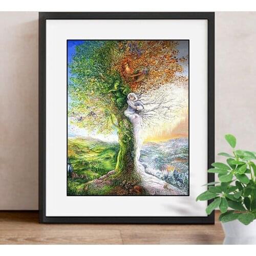 Nabi Diamond Painting Full Square Scenic Tree Diamond Embroidery Cross Stitch People Diamond Mosaic Set Picture Of Rhinestones