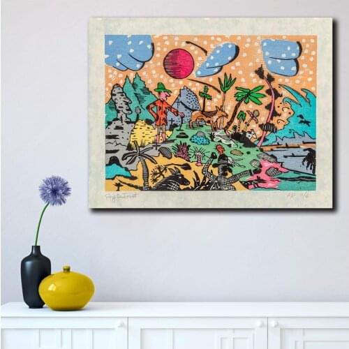 Large Size Wall Art Printing Ink Slow Rise 1993 Wall Pictures for Living Room Office Bedroom Modern Canvas Oil Painting Unframed