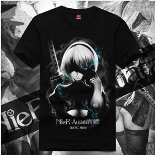 New NieR:Automata t-shirt Game 2B YoRHa No. 2 Type B Heroine Men t shirt Summer Short-sleeve Cotton tops