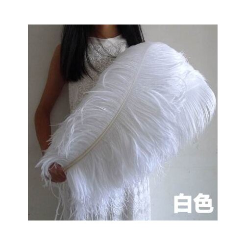 Wholesale 100pcs/lot Elegant White ostrich feathers 70-75cm for craft wedding party supplies Carnival dancer decoration plumages